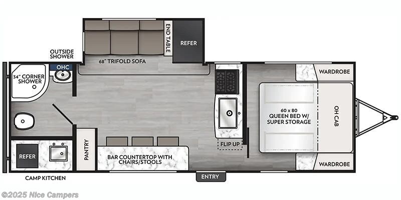 Call now about this 2026 Coachmen Apex Ultra-Lite 242BARV! Floorplan of 2026 Coachmen Apex Ultra-Lite 242BARV