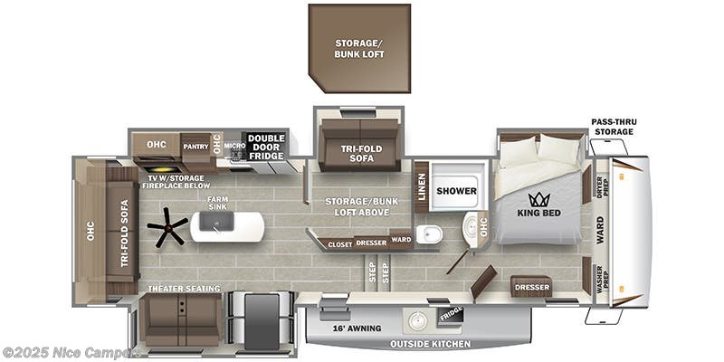 Call now about this 2022 Forest River Sabre 36BHQ! Floorplan of 2022 Forest River Sabre 36BHQ