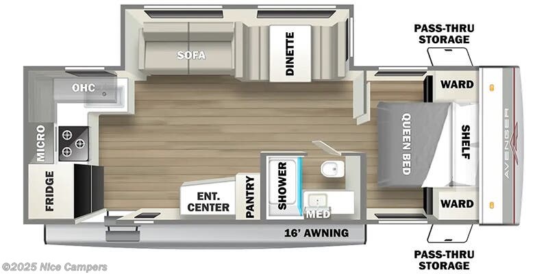 Call now about this 2024 Prime Time Avenger LE 24RKSLE! Floorplan of 2024 Prime Time Avenger LE 24RKSLE