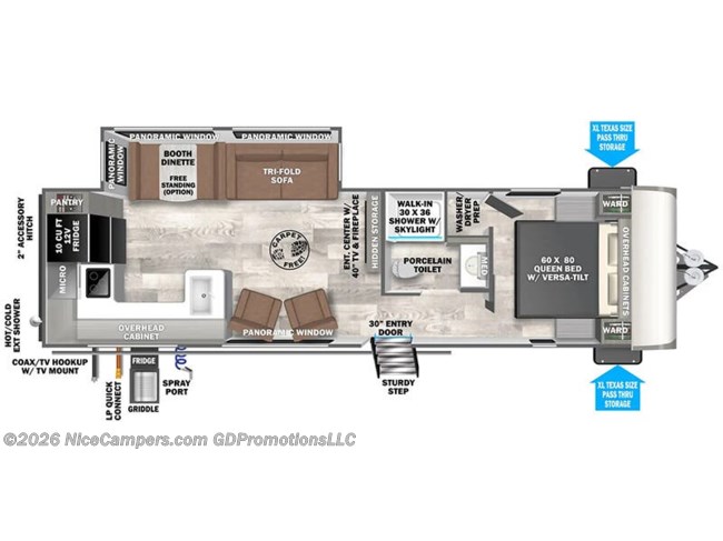 2025 Forest River Salem Hemisphere Hyper-Lyte 27RKHL Floorplan