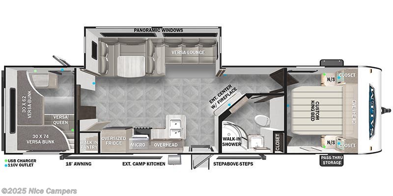 Call now about this 2024 Forest River Salem 29VBUD! Floorplan of 2024 Forest River Salem 29VBUD