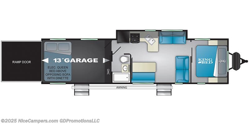 Call now about this 2020 Heartland Torque TQ T333! Floorplan of 2020 Heartland Torque TQ T333