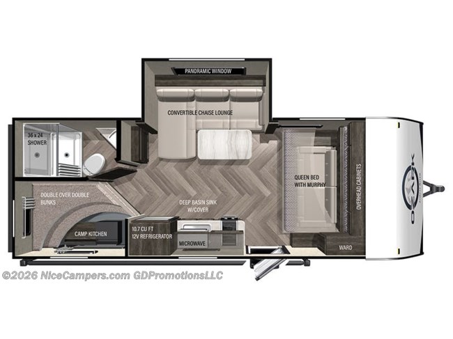 2022 Forest River Ozark 1680BSK Floorplan