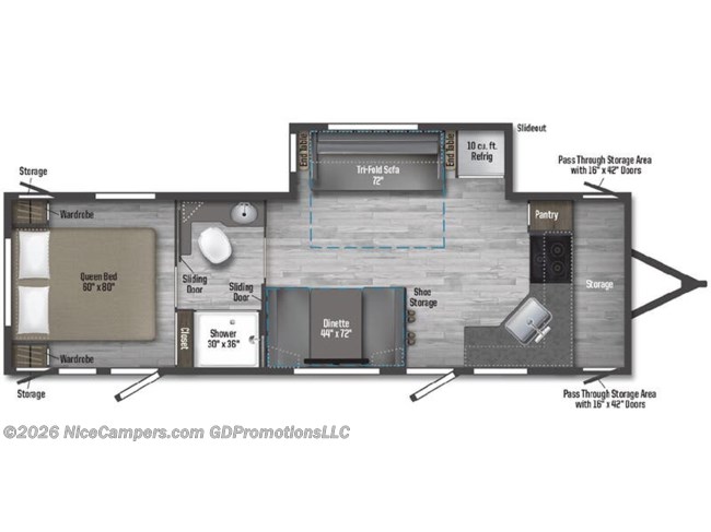 2023 Winnebago Minnie 2832FK Floorplan
