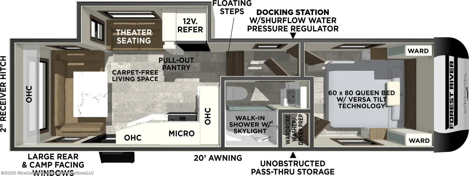 Call now about this 2026 Forest River Impression 242RD! Floorplan of 2026 Forest River Impression 242RD