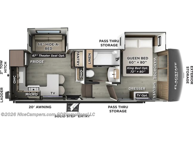 2026 Forest River Flagstaff Classic F281RK Floorplan