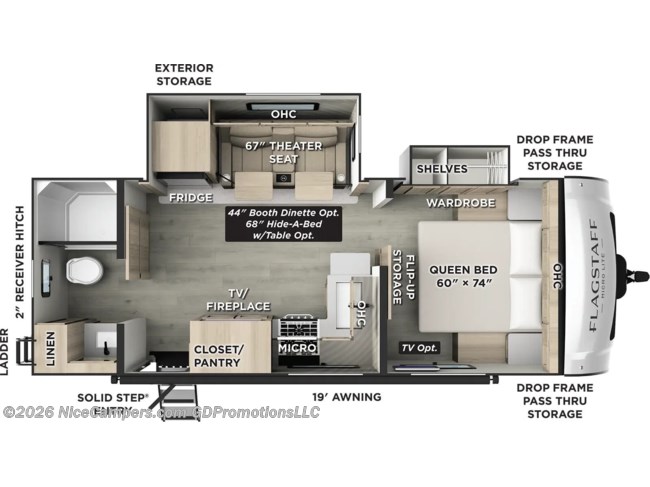 2026 Forest River Flagstaff Micro Lite 25FBLS Floorplan