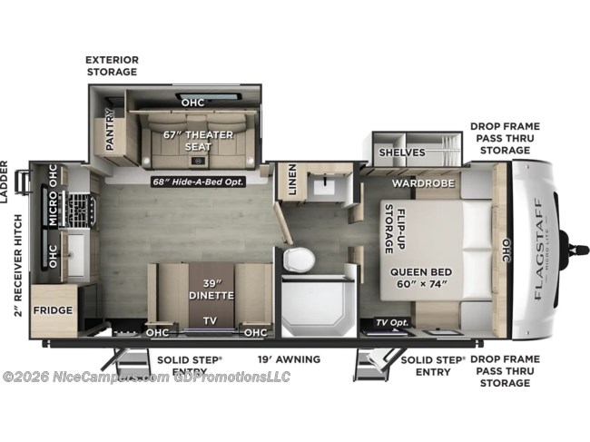 2026 Forest River Flagstaff Micro Lite 25SRK Floorplan