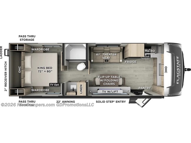 2026 Forest River Flagstaff Super Lite 30FKT Floorplan