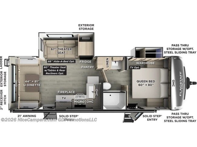 2026 Forest River Flagstaff Super Lite 26SRD Floorplan