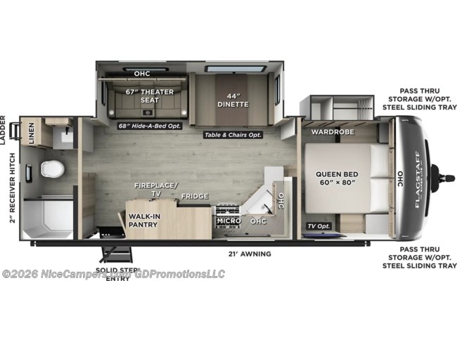 2026 Forest River Flagstaff Super Lite 26RBWS Floorplan