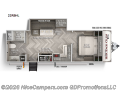 2023 Forest River Wildwood Heritage Glen 22RBHL - Used Travel Trailer for sale by NiceCampers.com in Russellville, Arkansas