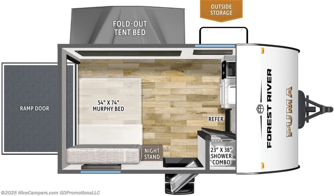 Floorplan of 2026 Forest River Puma Camping Edition 141THCE