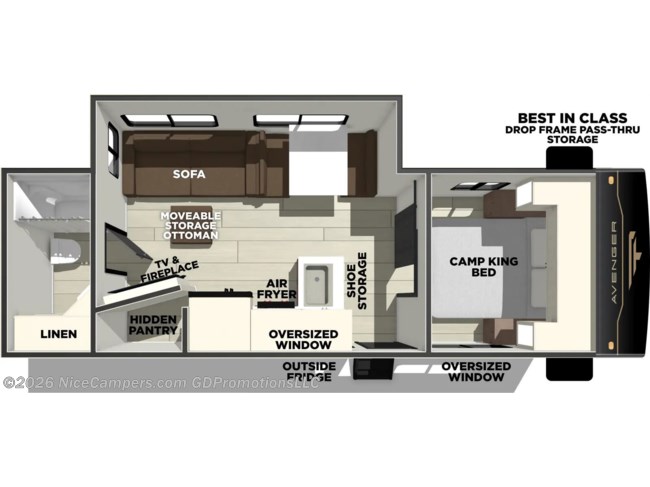 2026 Prime Time Avenger 25RBS Floorplan