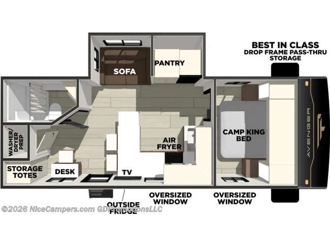 2026 Prime Time Avenger 25MKO Floorplan