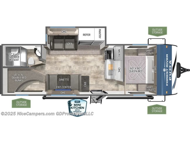 2026 Palomino Puma 25BHS Floorplan