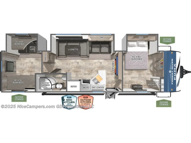 2026 Palomino Puma 32RBFQ Floorplan