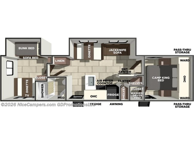 2026 Prime Time Tracer 295DB Floorplan