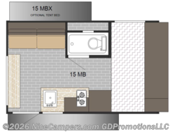 Stock Image for 2025 Sunset Park RV 15MBX (options and colors may vary) 2026 Sunset Park RV Sun Lite 15MBX - New Travel Trailer for sale by NiceCampers.com in Russellville, Arkansas
