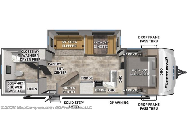 2026 Forest River Puma Tracks 2580RBSS Floorplan
