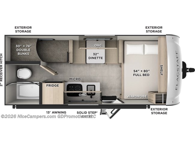 2026 Forest River Flagstaff E-Pro E17LE Floorplan