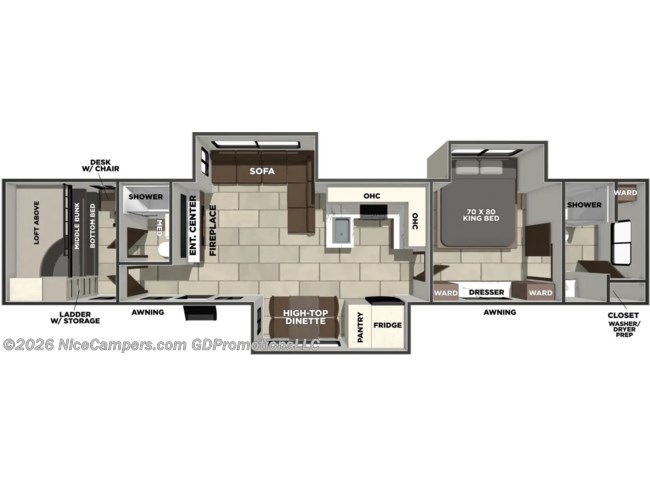 2026 Prime Time LaCrosse 44PARK Floorplan