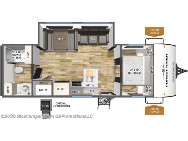 2026 Forest River Puma Camping Edition 250RBCE Floorplan