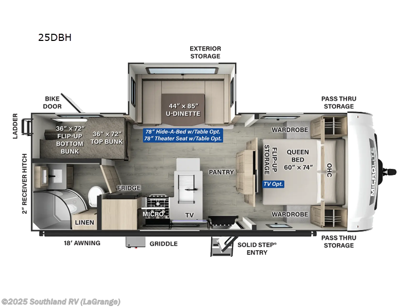 Call now about this 2026 Forest River Flagstaff Micro Lite 25DBH! 2026 Forest River Flagstaff Micro Lite 25DBH - New Travel Trailer For Sale by Southland RV in LaGrange, Georgia features Slideout