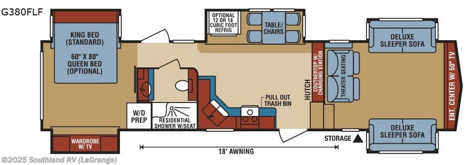 Call now about this 2017 K-Z Durango Gold G380FLF! 2017 K-Z Durango Gold G380FLF - Used Fifth Wheel For Sale by Southland RV in LaGrange, Georgia features Slideout
