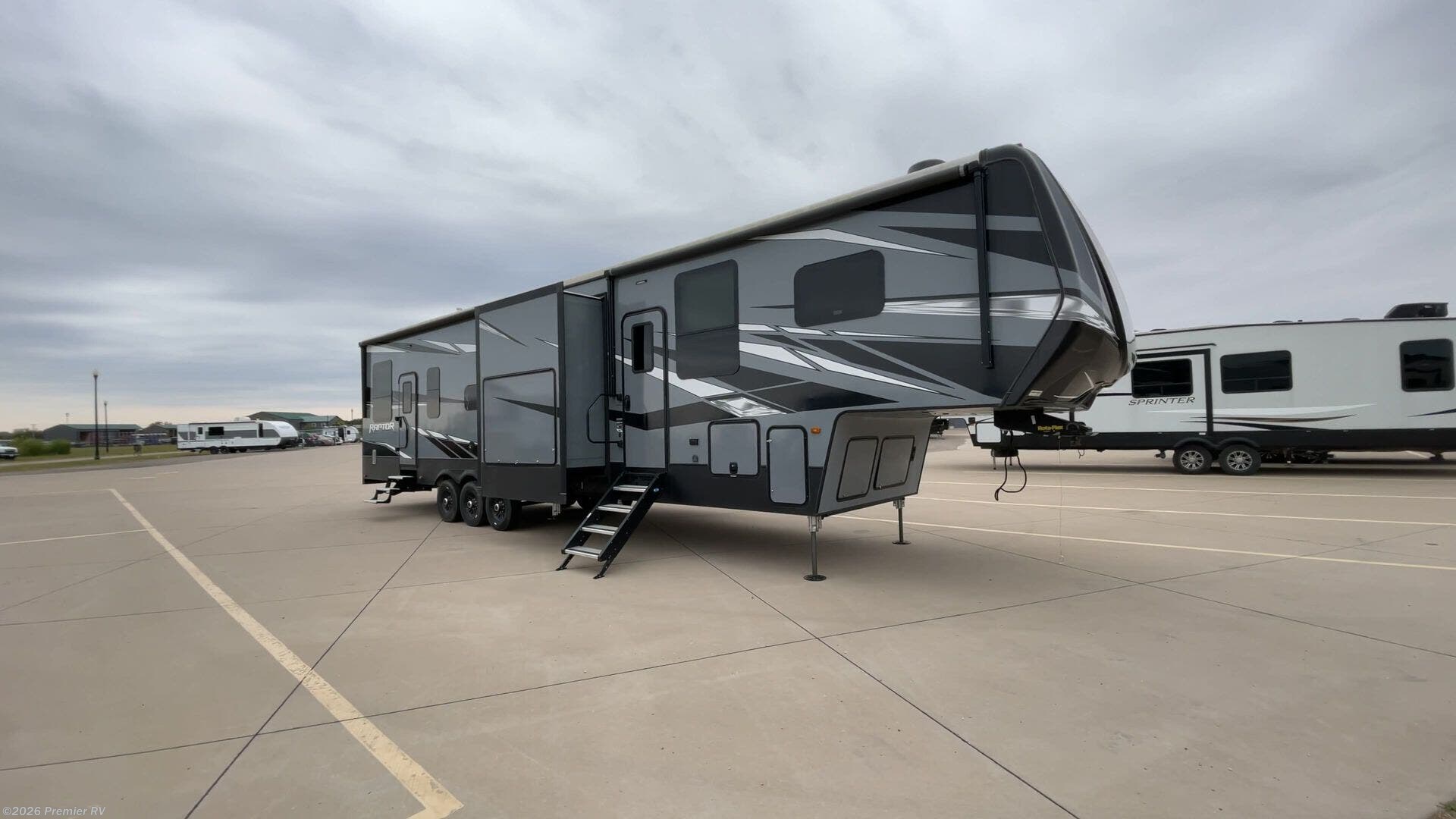 Contact us now about this 2020 Keystone Raptor 423! 2020 Raptor 423 by Keystone from Premier RV in Blue Grass, Iowa