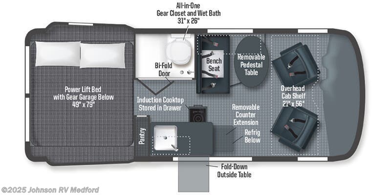 Call now about this 2025 Winnebago Revel Sport 44N! 2025 Winnebago Revel Sport 44N - New Class B For Sale by Johnson RV Medford in Medford, Oregon
