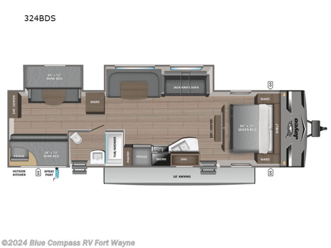 2024 Jayco Jay Flight 324BDS - New Travel Trailer For Sale by Blue Compass RV Fort Wayne in Columbia City, Indiana