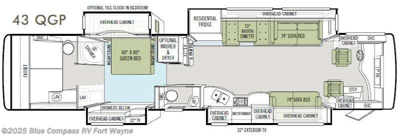 Call now about this 2012 Tiffin Allegro Bus 43 QGP! 2012 Tiffin Allegro Bus 43 QGP - Used Class A For Sale by Blue Compass RV Fort Wayne in Columbia City, Indiana features Slideout