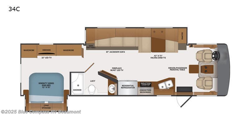 Call now about this 2020 Fleetwood Southwind 34C! 2020 Fleetwood Southwind 34C - Used Class A For Sale by Blue Compass RV Beaumont in Vidor, Texas features Slideout