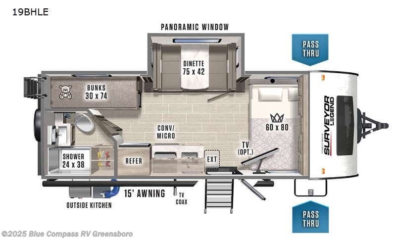 Call now about this 2021 Forest River Surveyor Legend 19BHLE! 2021 Forest River Surveyor Legend 19BHLE - Used Travel Trailer For Sale by Blue Compass RV Greensboro in Colfax, North Carolina features Slideout