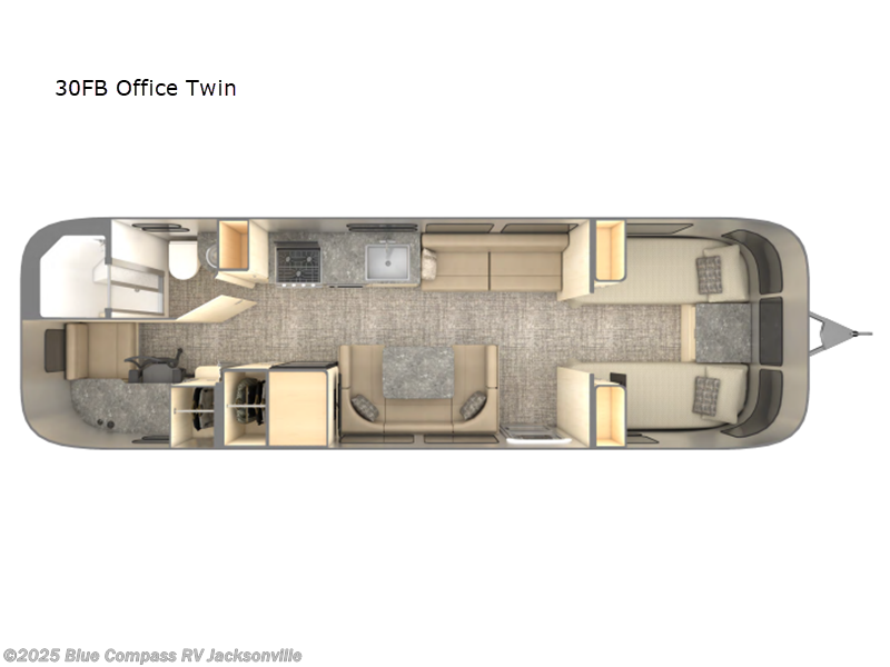 Call now about this 2025 Airstream Flying Cloud 30FB Office Twin! 2025 Airstream Flying Cloud 30FB Office Twin - New Travel Trailer For Sale by Blue Compass RV Jacksonville in Jacksonville, Florida