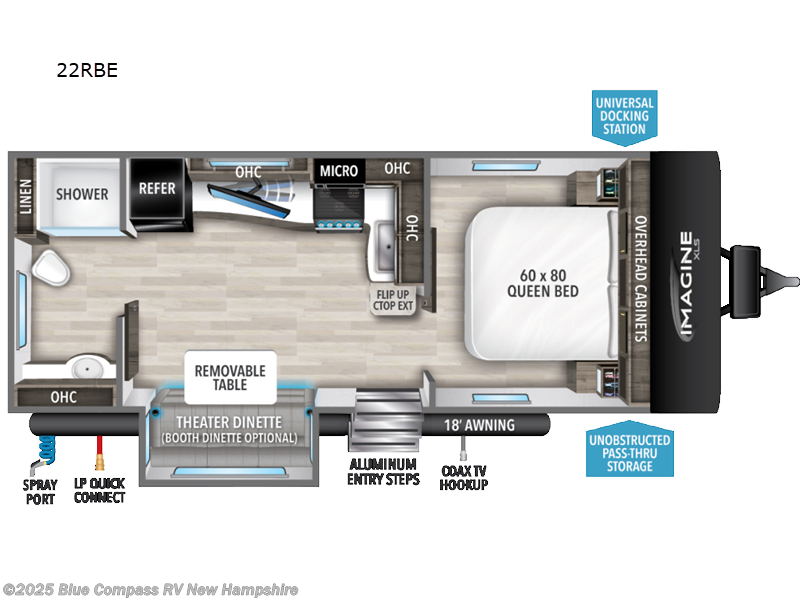Call now about this 2023 Grand Design Imagine XLS 22RBE! 2023 Grand Design Imagine XLS 22RBE - Used Travel Trailer For Sale by Blue Compass RV New Hampshire in Epsom, New Hampshire features Slideout
