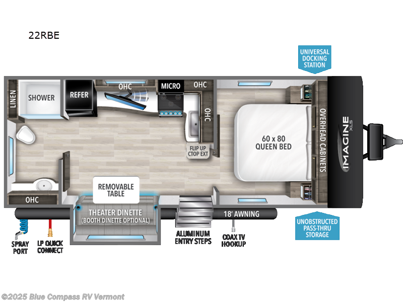 Call now about this 2023 Grand Design Imagine XLS 22RBE! 2023 Grand Design Imagine XLS 22RBE - Used Travel Trailer For Sale by Blue Compass RV Vermont in East Montpelier, Vermont features Slideout