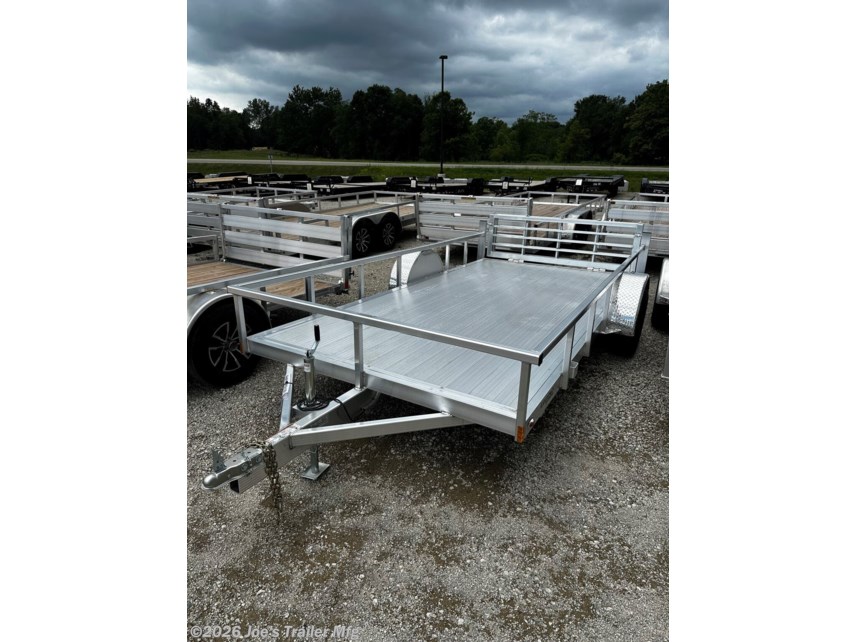 Legend - Tandem Axle: Open Deluxe Aluminum Trailer (5,000 lb GVWR), 3'' x 6'' Extruded Aluminum Triple Tongue Design, ATP Fenders w/ Gussets, Surface Mount LED Lighting, Pressure Treated Decking, Fold-In Radius Gate, Stake Pockets, 2'' x 4'' Tube Rear Gate Supports, Cross Members: 2'' x 3'' Tube 24'' OC, Frame: 2'' x 4'' Perimeter Tube, Jack: 2,000 lb Top-Wind Set Back Jack w/ Foot, Rear Loading: 48'' Fold-In Radius Tube Gate, Sides: 1.5'' x 1.5'' Tube 15'' Tall, Tongue: 3'' x 6'' Extruded Aluminum Triple Tongue, Top Rail: 2'' x 2'' Tube, Axles: 3,500 lb E-Z Lube 4'' Drop Spring 1 Electric Brake & 1 Idler, Tires/Wheels: ST205/75R14 Nitrogen Filled Silver Mod Steel, Floor: Dura Color Radius Edge Deck, 2'' Straight Coupler, Legend 7X14 Aluminum Bi-Fold Trailer, 4" Tube Main Frame, 24" OC Crossmembers, 15" Side Rails, 3.5K Tandem Axle, 2" Coupler, ST205/75R14 Tires, 2K Tongue Jack, Aluminum Flooring, (4) Stake Pockets Legend - Tandem Axle: Open Deluxe Aluminum Trailer (5,000 lb GVWR), 3'' x 6'' Extruded Aluminum Triple Tongue Design, ATP Fenders w/ Gussets, Surface Mount LED Lighting, Pressure Treated Decking, Fold-In Radius Gate, Stake Pockets, 2'' x 4'' Tube Rear Gate Supports, Cross Members: 2'' x 3'' Tube 24'' OC, Frame: 2'' x 4'' Perimeter Tube, Jack: 2,000 lb Top-Wind Set Back Jack w/ Foot, Rear Loading: 48'' Fold-In Radius Tube Gate, Sides: 1.5'' x 1.5'' Tube 15'' Tall, Tongue: 3'' x 6'' Extruded Aluminum Triple Tongue, Top Rail: 2'' x 2'' Tube, Axles: 3,500 lb E-Z Lube 4'' Drop Spring 1 Electric Brake & 1 Idler, Tires/Wheels: ST205/75R14 Nitrogen Filled Silver Mod Steel, Floor: Dura Color Radius Edge Deck, 2'' Straight Coupler, Legend 7X14 Aluminum Bi-Fold Trailer, 4" Tube Main Frame, 24" OC Crossmembers, 15" Side Rails, 3.5K Tandem Axle, 2" Coupler, ST205/75R14 Tires, 2K Tongue Jack, Aluminum Flooring, (4) Stake Pockets