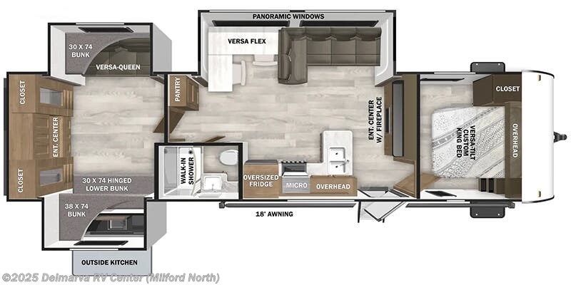 Floorplan of 2026 Forest River Wildwood 31KQBTS