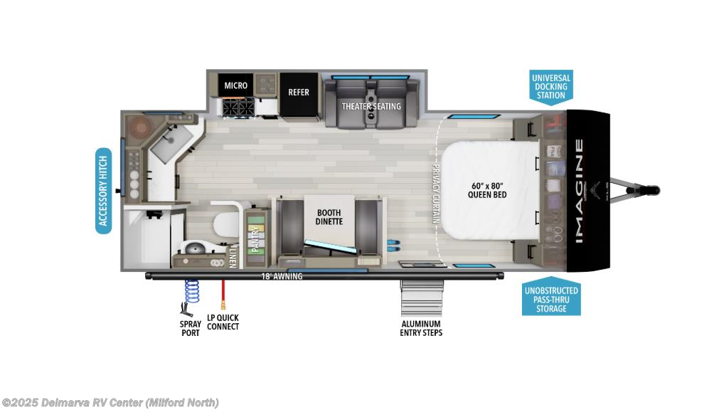 Call now about this 2026 Grand Design Imagine XLS 22MLE! Floorplan of 2026 Grand Design Imagine XLS 22MLE