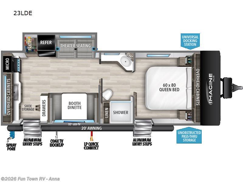 Call now about this 2023 Grand Design Imagine XLS 23LDE! 2023 Grand Design Imagine XLS 23LDE - Used Travel Trailer For Sale by Fun Town RV - Anna in Anna, Illinois features Slideout
