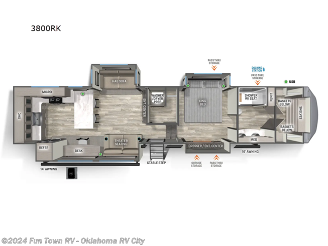 2024 Forest River Sandpiper 3800RK - New Fifth Wheel For Sale by Fun Town RV - Oklahoma RV City in Oklahoma City, Oklahoma