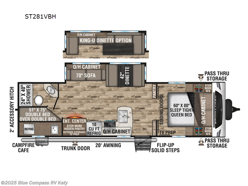 Call now about this 2023 Venture RV SportTrek ST281VBH! 2023 Venture RV SportTrek ST281VBH - Used Travel Trailer For Sale by Blue Compass RV Katy in Katy, Texas features Slideout