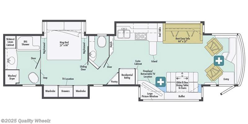 Floorplan of 2016 Winnebago Tour 42HD
