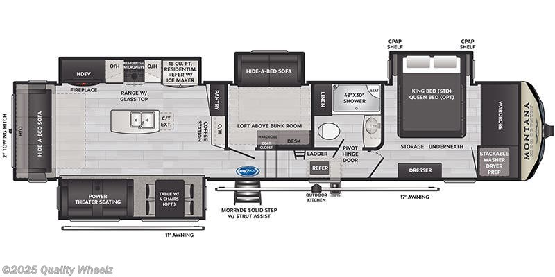 Floorplan of 2022 Keystone Montana High Country 385BR