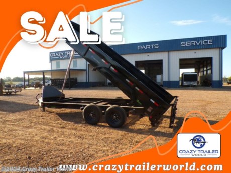 &lt;p&gt;Stock# S3333094&lt;/p&gt;
&lt;div&gt;This trailer is for sale at Crazy Trailer World in Whitesboro Texas. We offer financing with approved credit. We have over 1000 Trailers in stock at our Texas locations.&amp;nbsp;&lt;/div&gt;
&lt;p&gt;83&quot; x 16&#39; Tandem Axle Dump Low-Pro Dump Trailer&lt;/p&gt;
&lt;p&gt;* ST235/80 R16 LRE 10 Ply.&amp;nbsp;&lt;br&gt;* 8&quot; x 13 lb. I-Beam Frame&lt;br&gt;* Standard Battery Wall Charger (5 Amp)&lt;br&gt;* Coupler 2-5/16&quot; Adjustable (6 HOLE)&lt;br&gt;* 2 - 7,000 Lb Dexter Spring Axles ( Electric FSA Brakes on both axles)&lt;br&gt;* Diamond Plate Fenders (weld-on)&lt;br&gt;* REAR Slide-IN Ramps 80&quot; x 16&quot;&lt;br&gt;* 16&quot; Cross-Members&lt;br&gt;* Jack Spring Loaded Drop Leg 1-10K&lt;br&gt;* Lights LED (w/Cold Weather Harness)&lt;br&gt;* 4 - D-Rings 4&quot; Weld On&lt;br&gt;* Rear Support Stands (2&quot; x 2&quot; Tubing)&lt;br&gt;* Road Service Program&amp;nbsp;&lt;br&gt;* 24&quot; Dump Sides w/24&quot; 2 Way Gate &lt;strong&gt;(7 Gauge Floor)&lt;/strong&gt;&lt;br&gt;* Front Tongue Mount (MAX-Box w/Divider)&lt;br&gt;* Spare Tire Mount&lt;br&gt;* Tarp Kit Top Mount&lt;br&gt;* Telescopic Cylinder&lt;br&gt;* Black (w/Primer)&lt;br&gt;DL8316072&lt;/p&gt;
&lt;div&gt;Please contact Crazy Trailer World to verify this trailer is still available. All prices are subject to Tax, Title, Plates &amp;amp; Doc Fees. All Trailers are discounted for Cash or Finance Price! We charge a convenience fee on credit card purchases.&lt;/div&gt;
&lt;div&gt;&amp;nbsp;&lt;/div&gt;
&lt;div&gt;Crazy Trailer World is not responsible for any Typos, Errors or misprints.&lt;/div&gt;
&lt;div&gt;&amp;nbsp;&lt;/div&gt;
&lt;div&gt;We also have a fully stocked selection of trailer parts and offer trailer service.&lt;/div&gt;