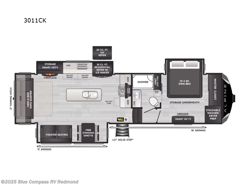 Call now about this 2024 Keystone Alpine 3011CK! 2024 Keystone Alpine 3011CK - Used Fifth Wheel For Sale by Blue Compass RV Redmond in Redmond, Oregon features Slideout