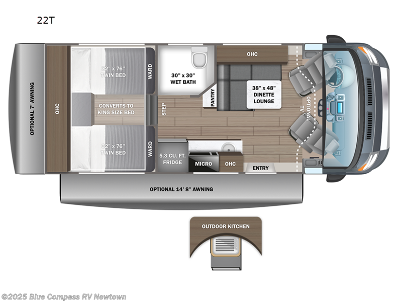 Call now about this 2025 Entegra Coach Condor 22T! 2025 Entegra Coach Condor 22T - New Class C For Sale by Blue Compass RV Newtown in Newtown, Connecticut