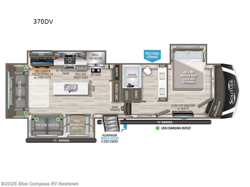 Call now about this 2025 Grand Design Solitude 370DV! 2025 Grand Design Solitude 370DV - New Fifth Wheel For Sale by Blue Compass RV Newtown in Newtown, Connecticut features Slideout